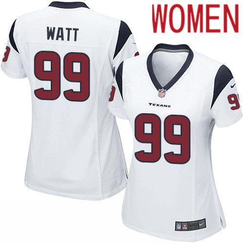 Cheap Women Houston Texans 99 J.J. Watt White Nike Player Game NFL Jersey